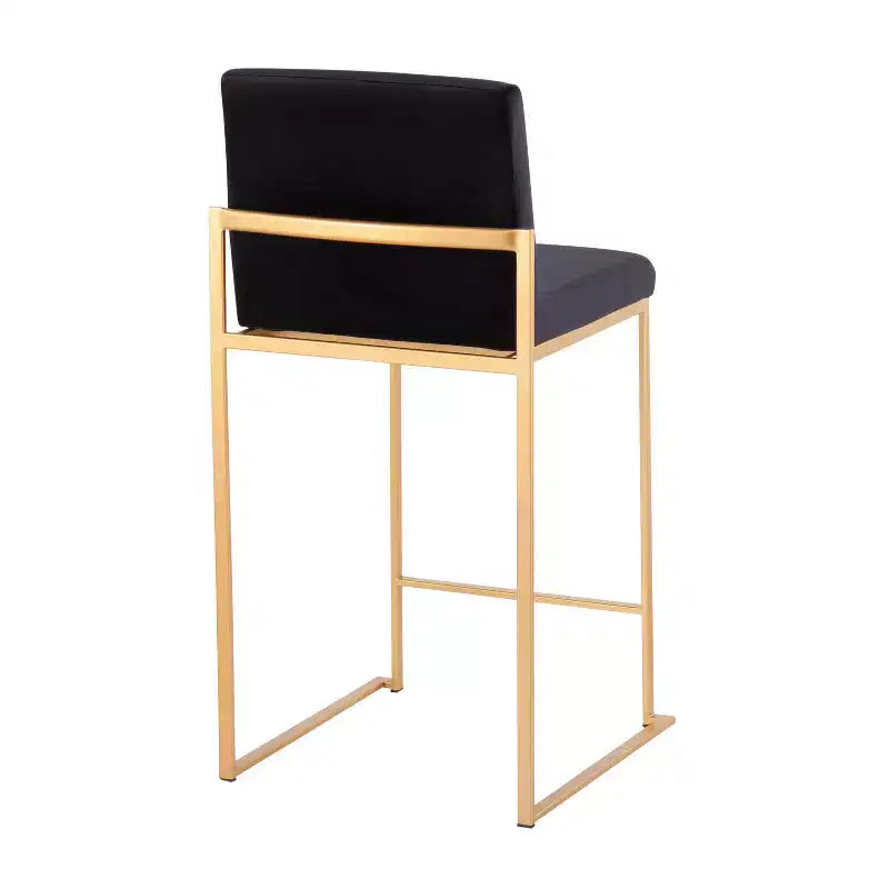 Lot de 2 tabourets de bar hauts Fuji Steel/Velvet - LumiSource
