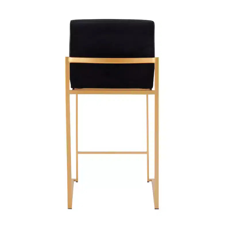 Lot de 2 tabourets de bar hauts Fuji Steel/Velvet - LumiSource
