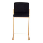 Lot de 2 tabourets de bar hauts Fuji Steel/Velvet - LumiSource