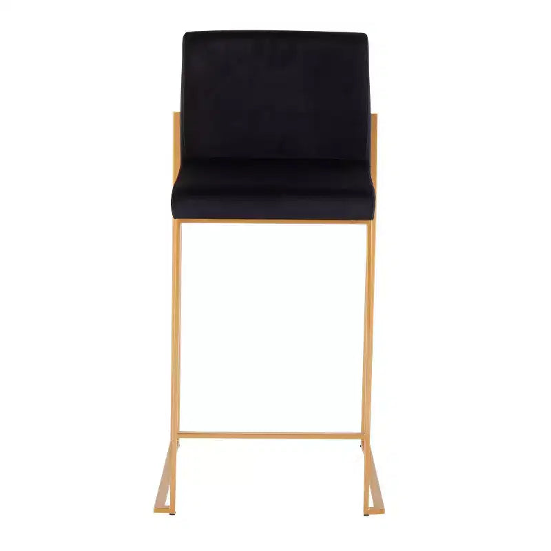 Lot de 2 tabourets de bar hauts Fuji Steel/Velvet - LumiSource