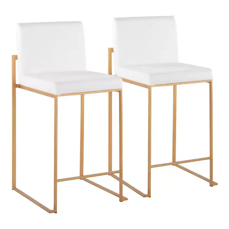 Lot de 2 tabourets de bar hauts Fuji Steel/Velvet - LumiSource