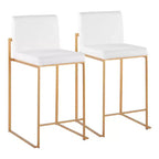 Lot de 2 tabourets de bar hauts Fuji Steel/Velvet - LumiSource