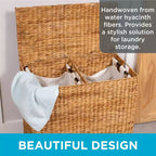 BirdRock Home Water Hyacinth Laundry Hamper Divided
