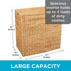 BirdRock Home Water Hyacinth Laundry Hamper Divided