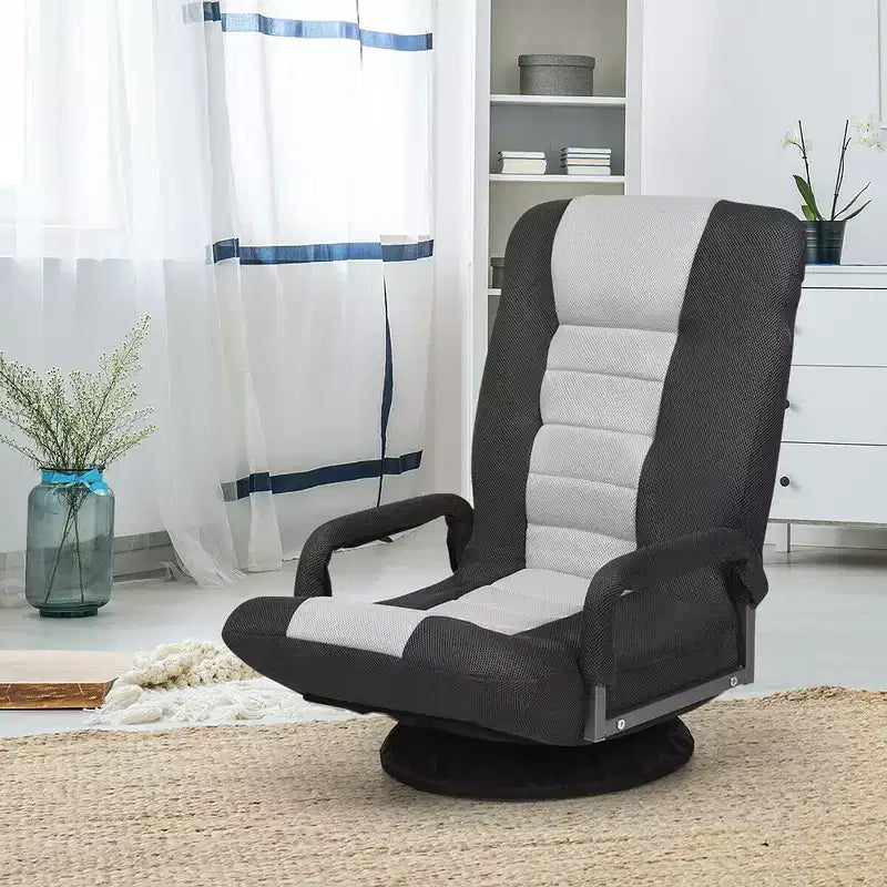 Costway 360-Degree Swivel Gaming Floor Chair with Foldable Adjustable Backrest