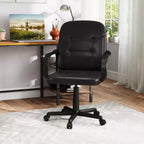 Costway Fauteuil de bureau ergonomique à dossier mi-hauteur pivotant pour ordinateur, neuf
