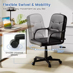 Costway Fauteuil de bureau ergonomique à dossier mi-hauteur pivotant pour ordinateur, neuf