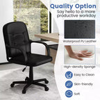 Costway Fauteuil de bureau ergonomique à dossier mi-hauteur pivotant pour ordinateur, neuf