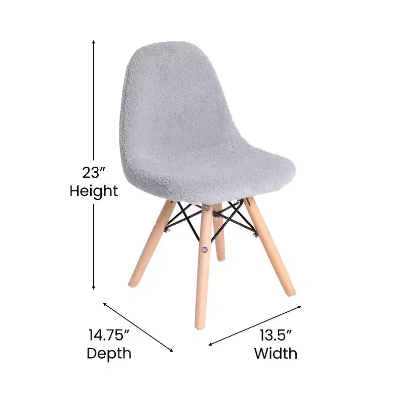 Merrick Lane Lot de 2 fauteuils d'appoint en fausse peau de mouton Lyon pour enfants, fauteuil d'appoint moderne pour chambre, entrée et salon