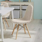 Merrick Lane Lot de 2 fauteuils d'appoint en fausse peau de mouton Lyon pour enfants, fauteuil d'appoint moderne pour chambre, entrée et salon