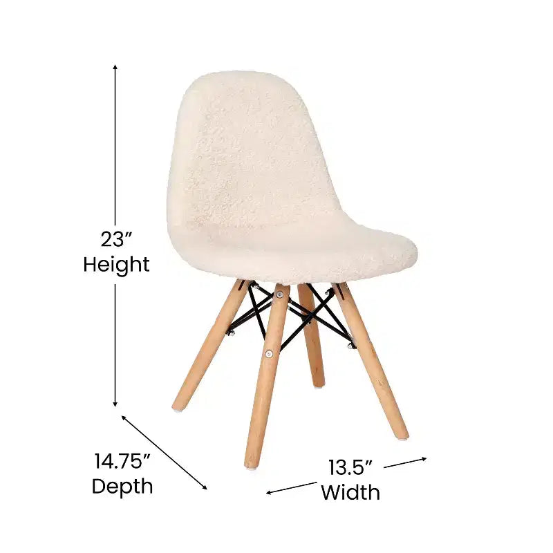 Merrick Lane Lot de 2 fauteuils d'appoint en fausse peau de mouton Lyon pour enfants, fauteuil d'appoint moderne pour chambre, entrée et salon
