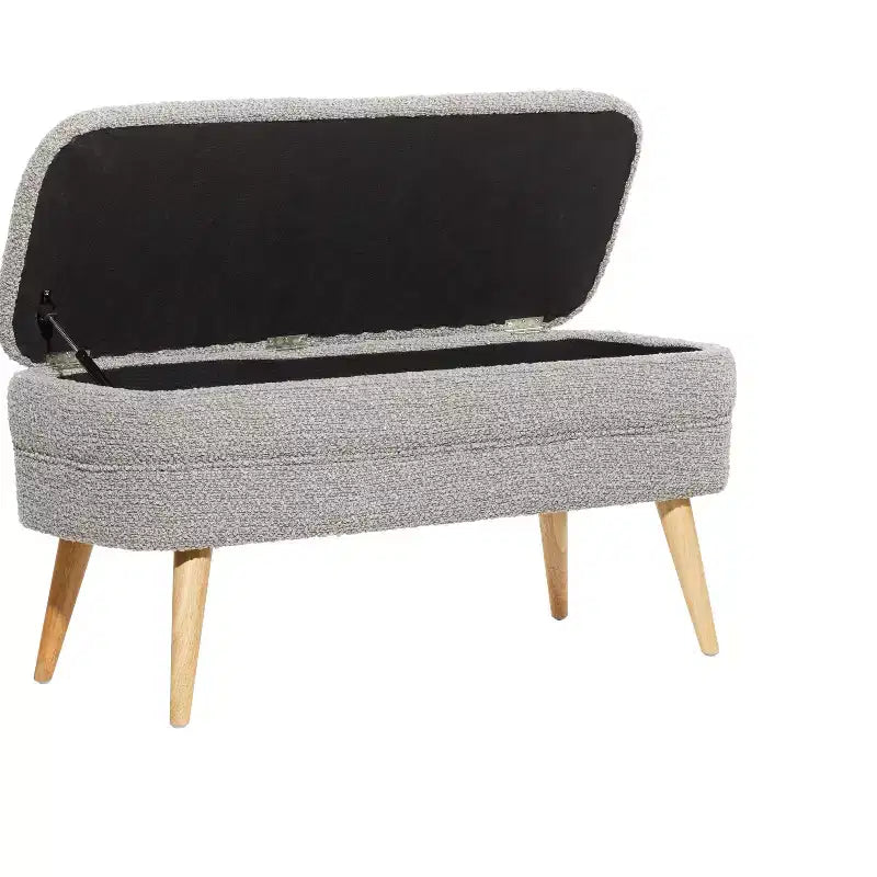 Banc de rangement contemporain en bois 19 x 40 - Olivia & May