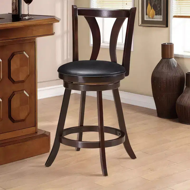 Lot de 4 tabourets de bar pivotants Costway – 61 cm – Chaises de cuisine et de salle à manger rembourrées en cuir, hauteur comptoir