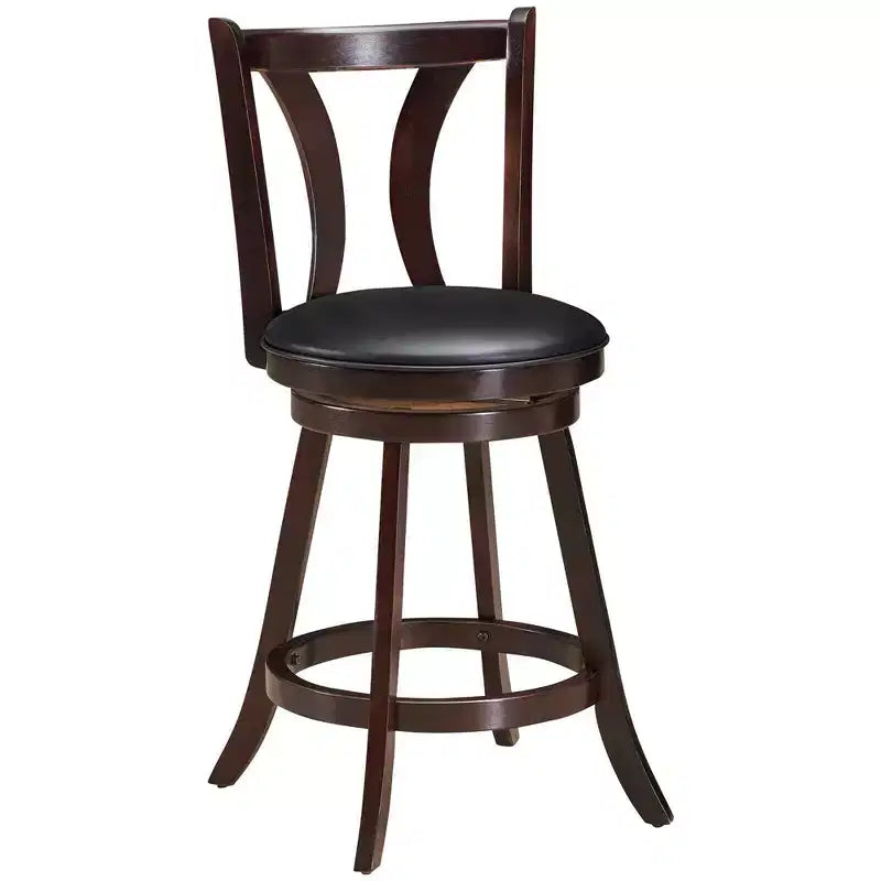 Lot de 4 tabourets de bar pivotants Costway – 61 cm – Chaises de cuisine et de salle à manger rembourrées en cuir, hauteur comptoir