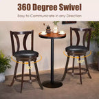 Lot de 4 tabourets de bar pivotants Costway – 61 cm – Chaises de cuisine et de salle à manger rembourrées en cuir, hauteur comptoir