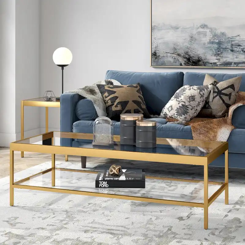 Alexis Metal and Glass Coffee Table