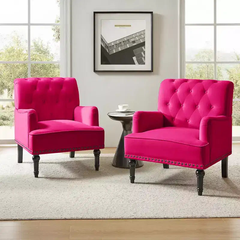 Lot de 2 fauteuils Bonifacio avec garniture cloutée | Karat Home