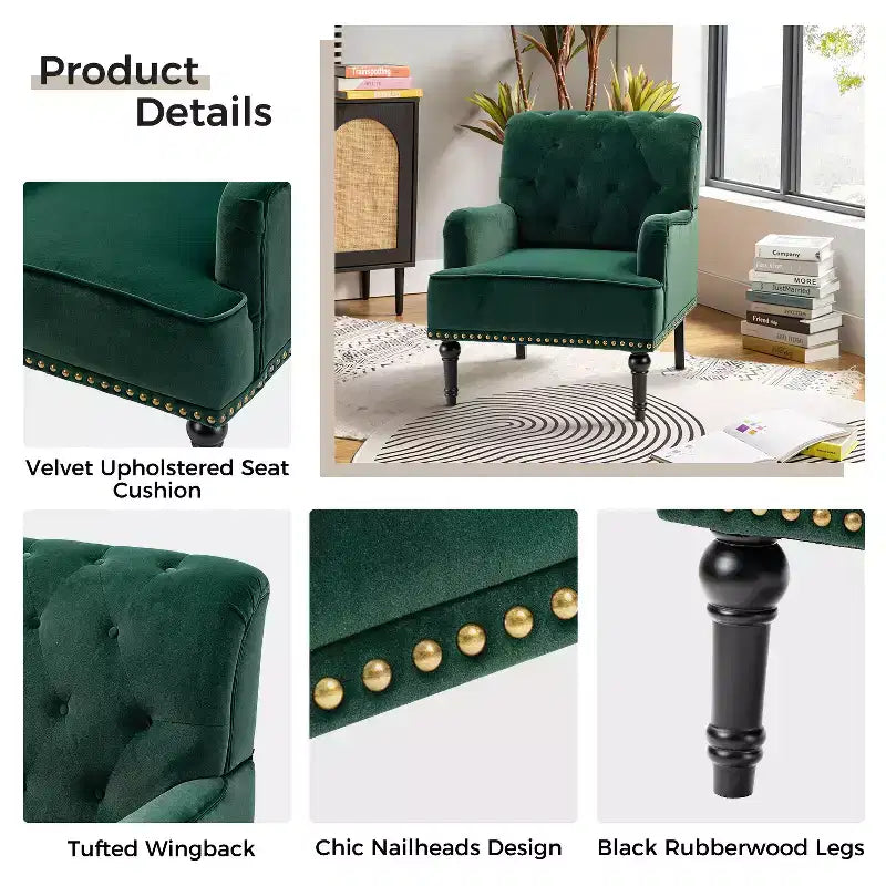 Lot de 2 fauteuils Bonifacio avec garniture cloutée | Karat Home