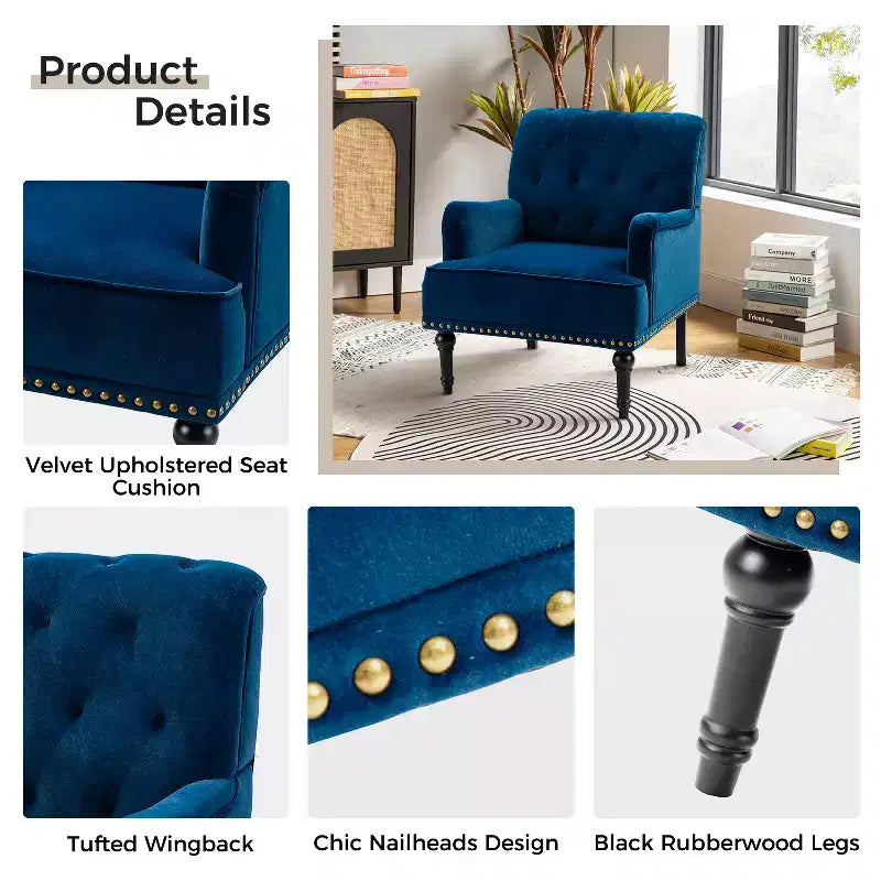 Lot de 2 fauteuils Bonifacio avec garniture cloutée | Karat Home