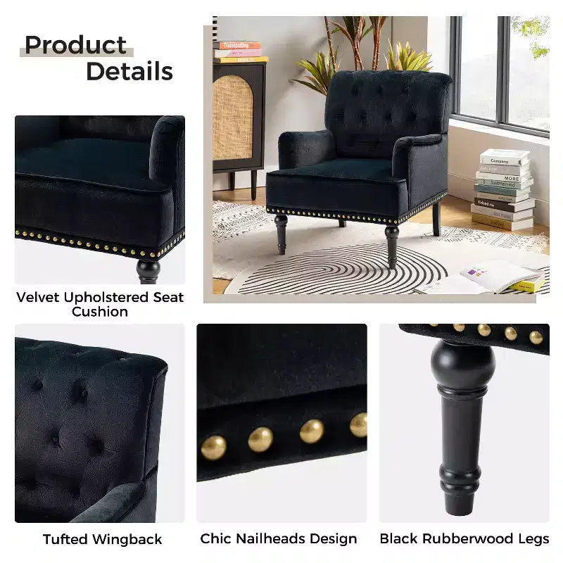 Lot de 2 fauteuils Bonifacio avec garniture cloutée | Karat Home