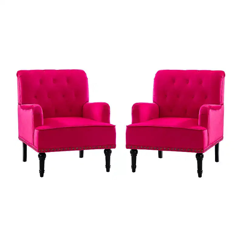 Lot de 2 fauteuils Bonifacio avec garniture cloutée | Karat Home
