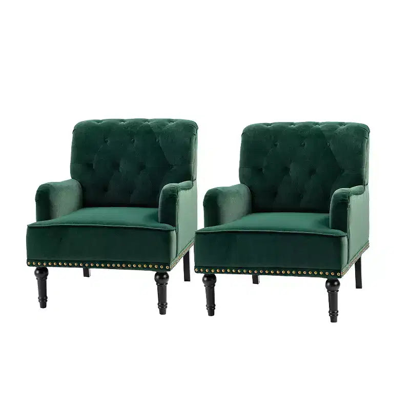 Lot de 2 fauteuils Bonifacio avec garniture cloutée | Karat Home