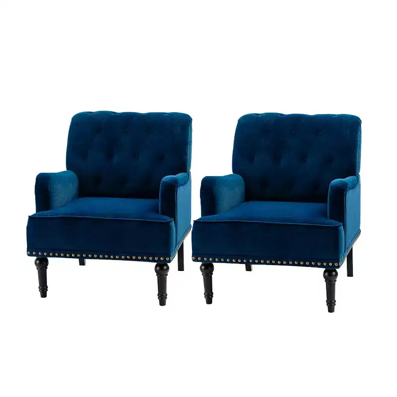 Lot de 2 fauteuils Bonifacio avec garniture cloutée | Karat Home