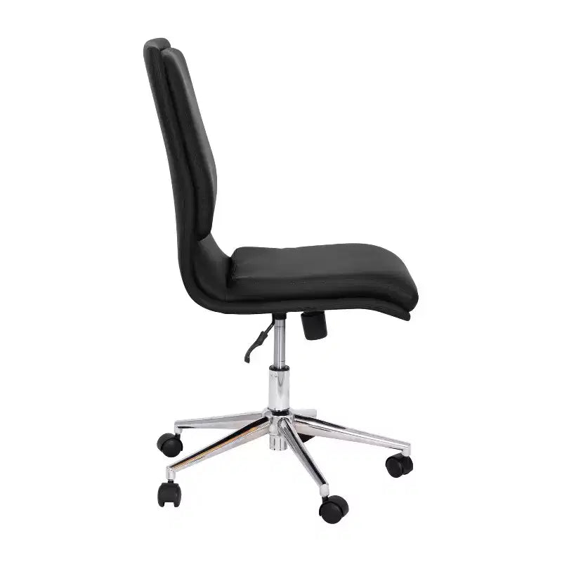 Chaise de bureau pivotante sans accoudoirs Madigan de Flash Furniture, dossier mi-hauteur, rembourrée avec base métallique réglable
