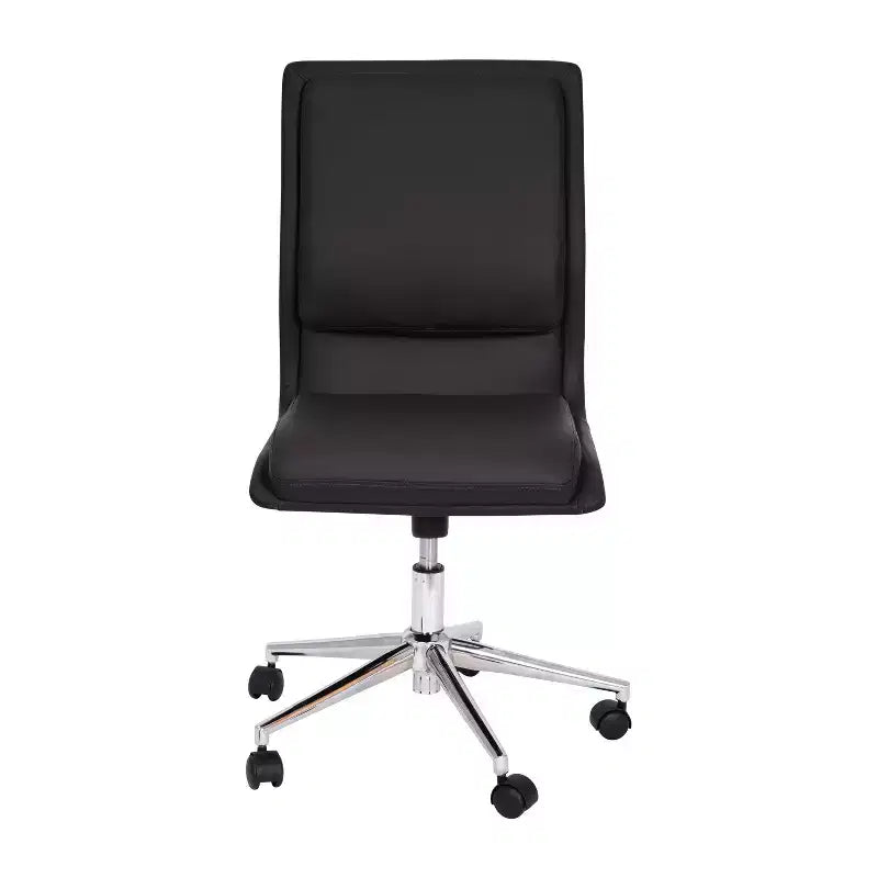 Chaise de bureau pivotante sans accoudoirs Madigan de Flash Furniture, dossier mi-hauteur, rembourrée avec base métallique réglable