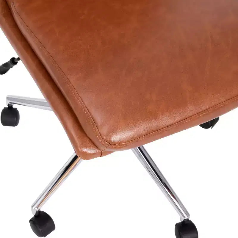Chaise de bureau pivotante sans accoudoirs Madigan de Flash Furniture, dossier mi-hauteur, rembourrée avec base métallique réglable