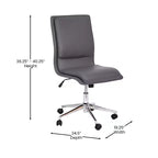 Chaise de bureau pivotante sans accoudoirs Madigan de Flash Furniture, dossier mi-hauteur, rembourrée avec base métallique réglable