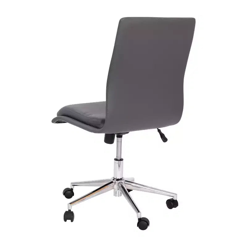 Chaise de bureau pivotante sans accoudoirs Madigan de Flash Furniture, dossier mi-hauteur, rembourrée avec base métallique réglable