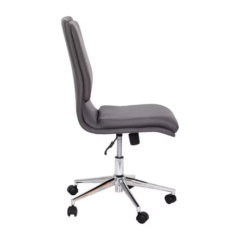 Chaise de bureau pivotante sans accoudoirs Madigan de Flash Furniture, dossier mi-hauteur, rembourrée avec base métallique réglable