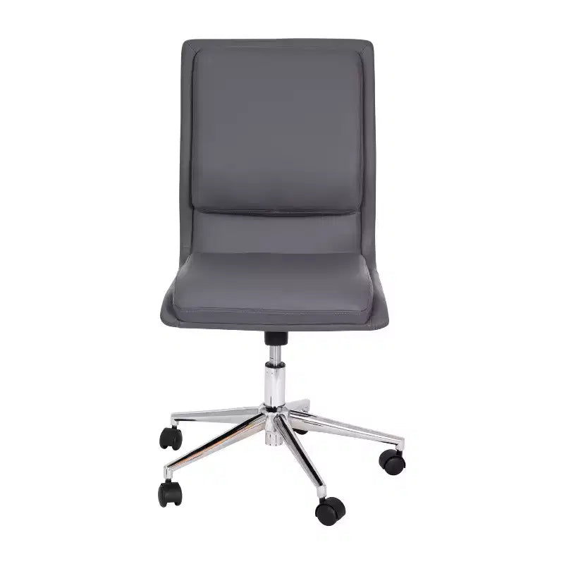 Chaise de bureau pivotante sans accoudoirs Madigan de Flash Furniture, dossier mi-hauteur, rembourrée avec base métallique réglable