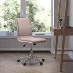 Chaise de bureau pivotante sans accoudoirs Madigan de Flash Furniture, dossier mi-hauteur, rembourrée avec base métallique réglable