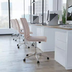 Chaise de bureau pivotante sans accoudoirs Madigan de Flash Furniture, dossier mi-hauteur, rembourrée avec base métallique réglable