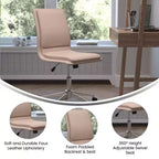 Chaise de bureau pivotante sans accoudoirs Madigan de Flash Furniture, dossier mi-hauteur, rembourrée avec base métallique réglable