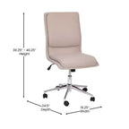 Chaise de bureau pivotante sans accoudoirs Madigan de Flash Furniture, dossier mi-hauteur, rembourrée avec base métallique réglable