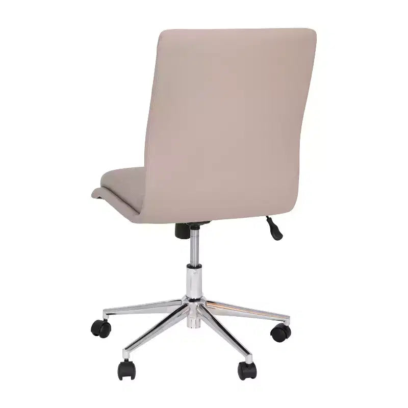 Chaise de bureau pivotante sans accoudoirs Madigan de Flash Furniture, dossier mi-hauteur, rembourrée avec base métallique réglable