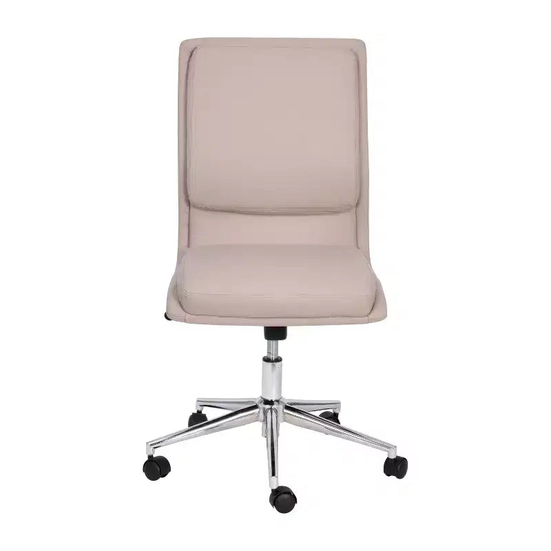 Chaise de bureau pivotante sans accoudoirs Madigan de Flash Furniture, dossier mi-hauteur, rembourrée avec base métallique réglable