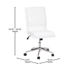 Chaise de bureau pivotante sans accoudoirs Madigan de Flash Furniture, dossier mi-hauteur, rembourrée avec base métallique réglable