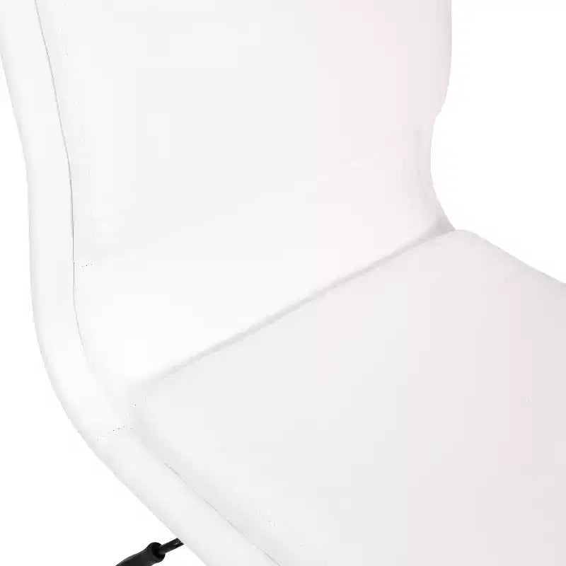Chaise de bureau pivotante sans accoudoirs Madigan de Flash Furniture, dossier mi-hauteur, rembourrée avec base métallique réglable
