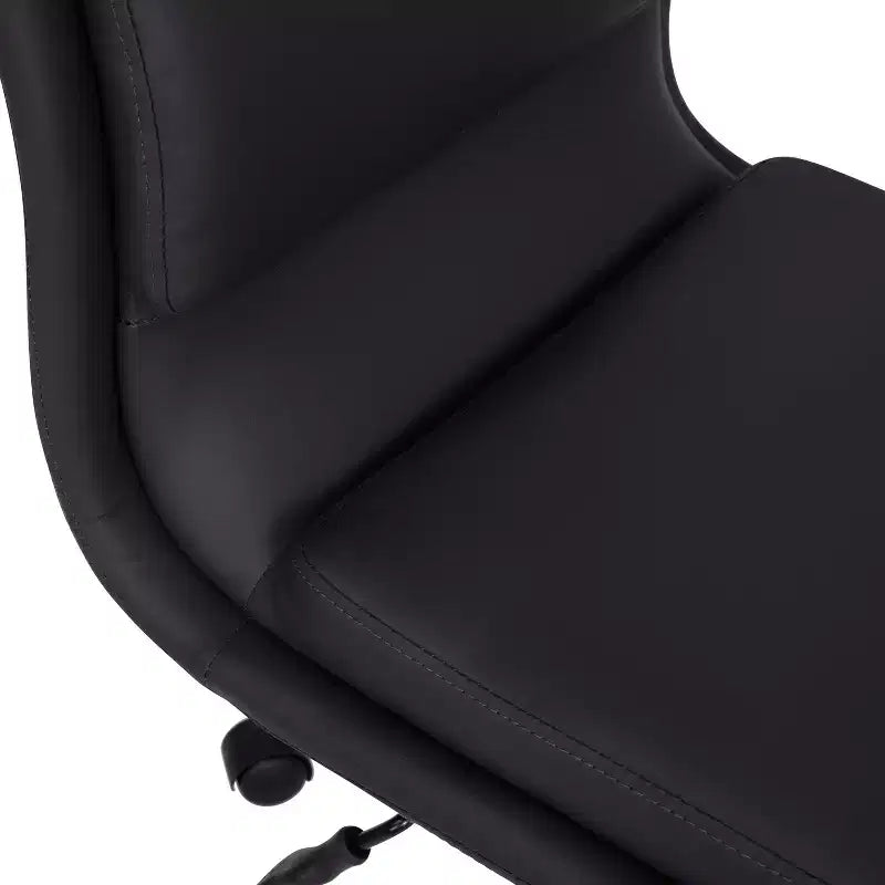 Chaise de bureau pivotante sans accoudoirs Madigan de Flash Furniture, dossier mi-hauteur, rembourrée avec base métallique réglable