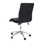 Chaise de bureau pivotante sans accoudoirs Madigan de Flash Furniture, dossier mi-hauteur, rembourrée avec base métallique réglable