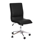 Chaise de bureau pivotante sans accoudoirs Madigan de Flash Furniture, dossier mi-hauteur, rembourrée avec base métallique réglable