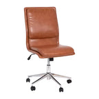 Chaise de bureau pivotante sans accoudoirs Madigan de Flash Furniture, dossier mi-hauteur, rembourrée avec base métallique réglable