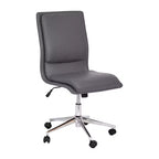 Chaise de bureau pivotante sans accoudoirs Madigan de Flash Furniture, dossier mi-hauteur, rembourrée avec base métallique réglable