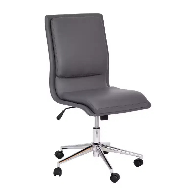 Chaise de bureau pivotante sans accoudoirs Madigan de Flash Furniture, dossier mi-hauteur, rembourrée avec base métallique réglable