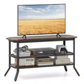 Costway TV Stand for 46 TVs with 2 Storage Shelves Tapered Metal Legs for Living Room
