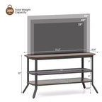 Costway TV Stand for 46 TVs with 2 Storage Shelves Tapered Metal Legs for Living Room